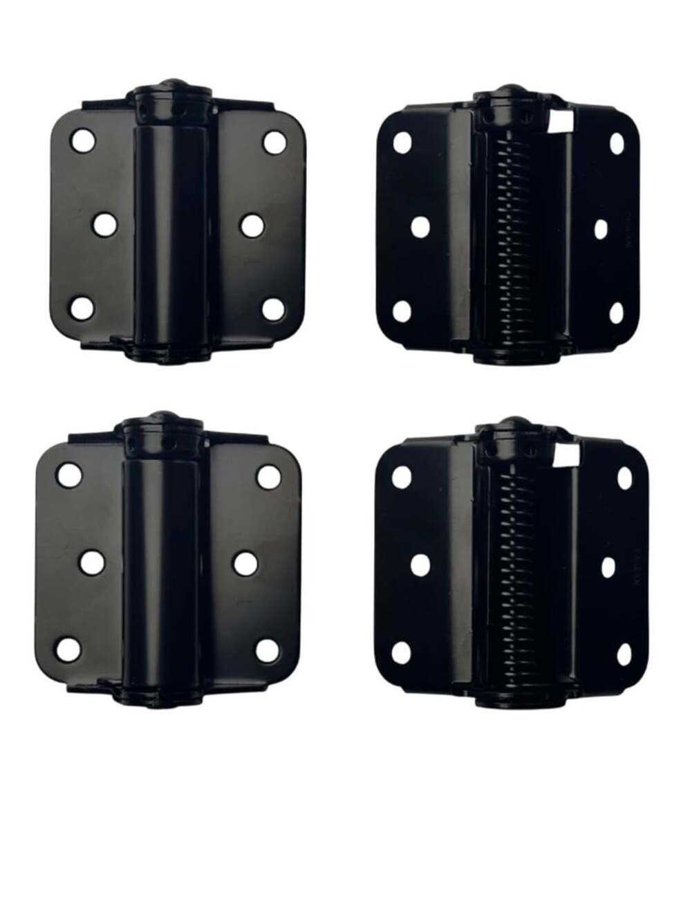 Qcaa Adjustable Spring Door Hinge 3 In Black 4-Pack - NO HARDWARE